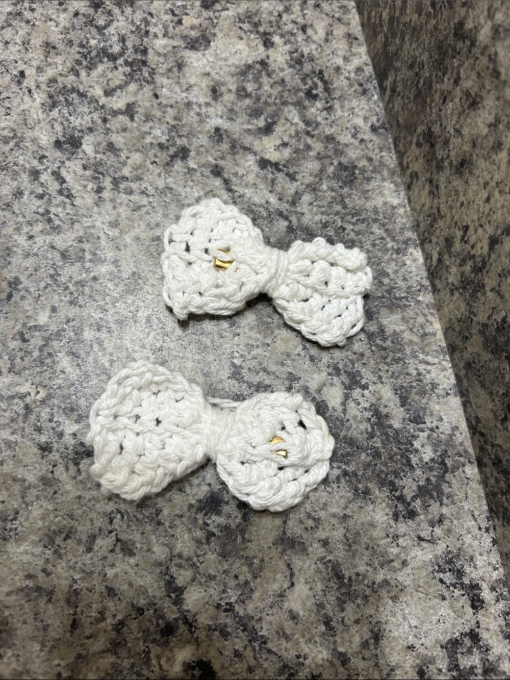 Handcrafted Cream Crochet Bow Hair Clips for Kids